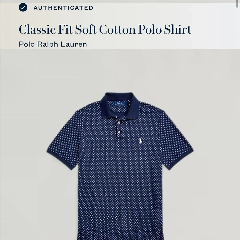 Polo Ralph Lauren Classic Fit Soft Cotton Polo Shirt Paisley Print Navy XL